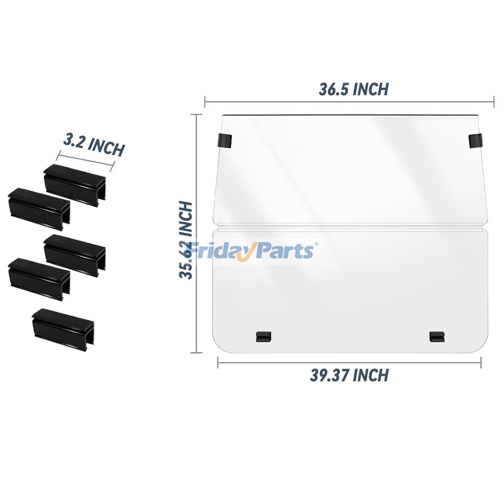 Pare-brise pliablepour Voiturette de Golf