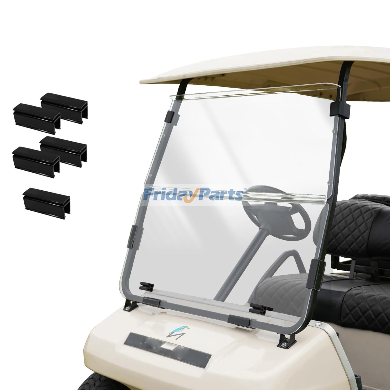 Pare-brise pliable pour voiturette de golf, en acrylique anti-UV et résistant aux chocs, pour Club Car DS 2000.5 et plus