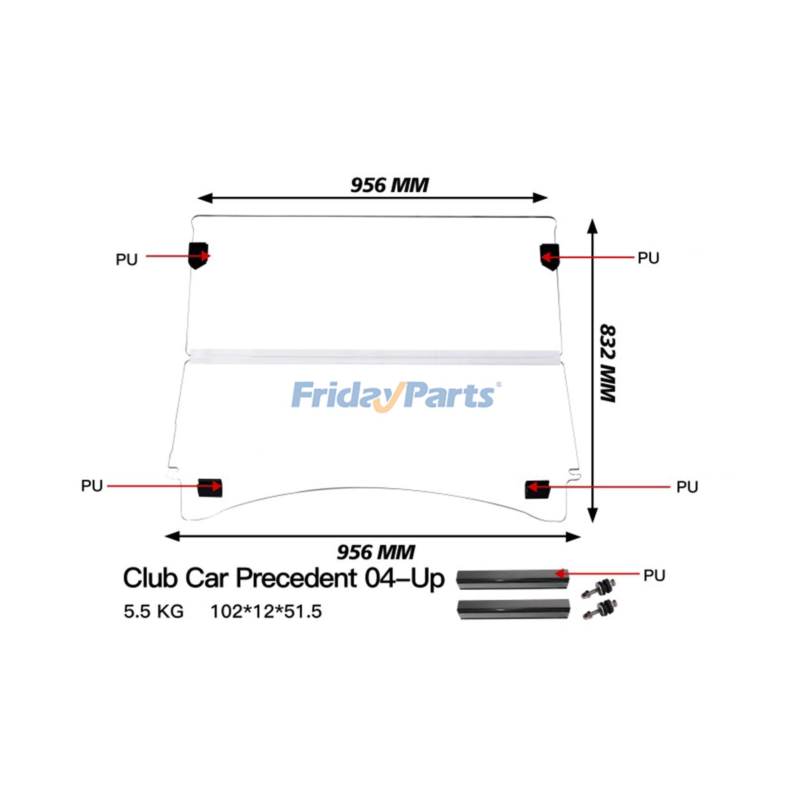 Pare-brise transparent pour Voiturette de Golf Pour Club Car