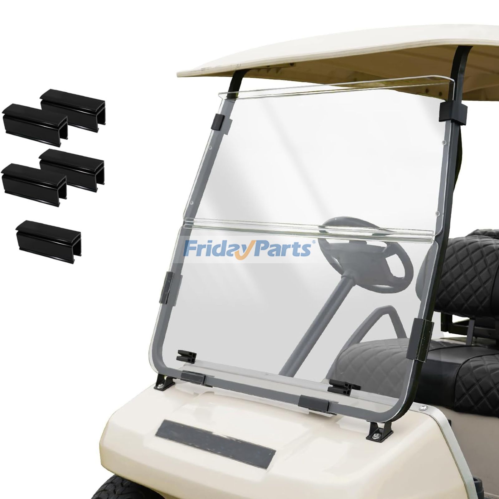 Pare-brise rabattable et résistant aux chocs pour voiturette de golf Club Car DS 1982-2000.5