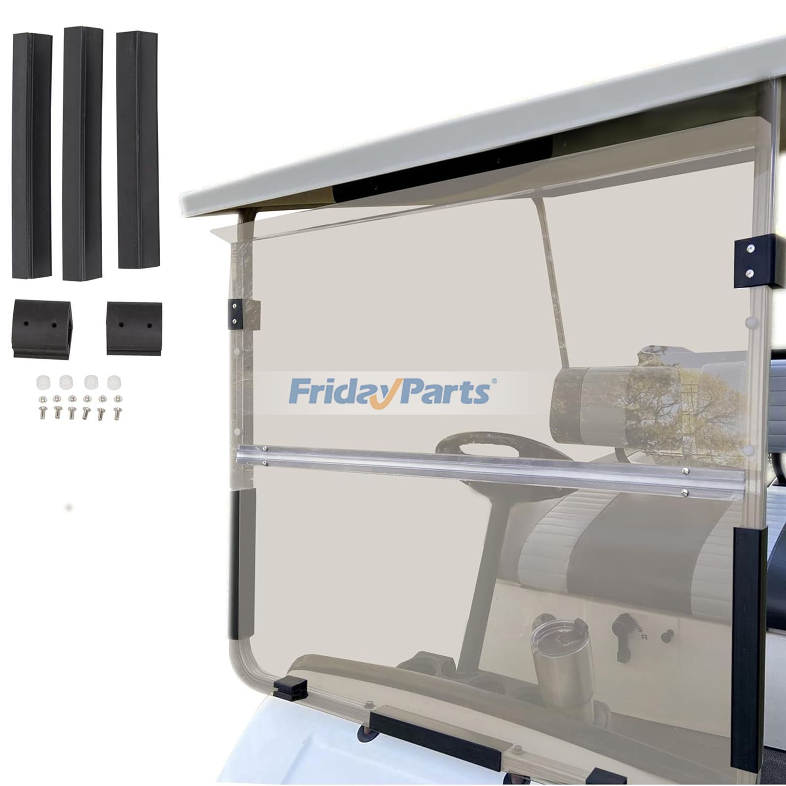 Pare-brise rabattable résistant aux chocspour Voiturette de Golf