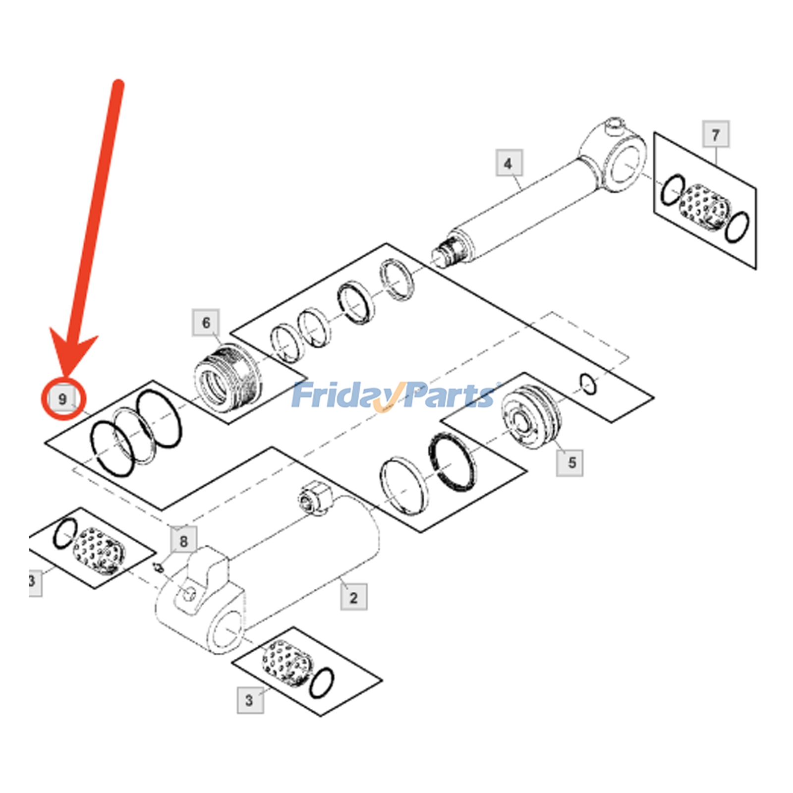Grapple Log Lift Cylinder Seal Kit for Crane,Engine