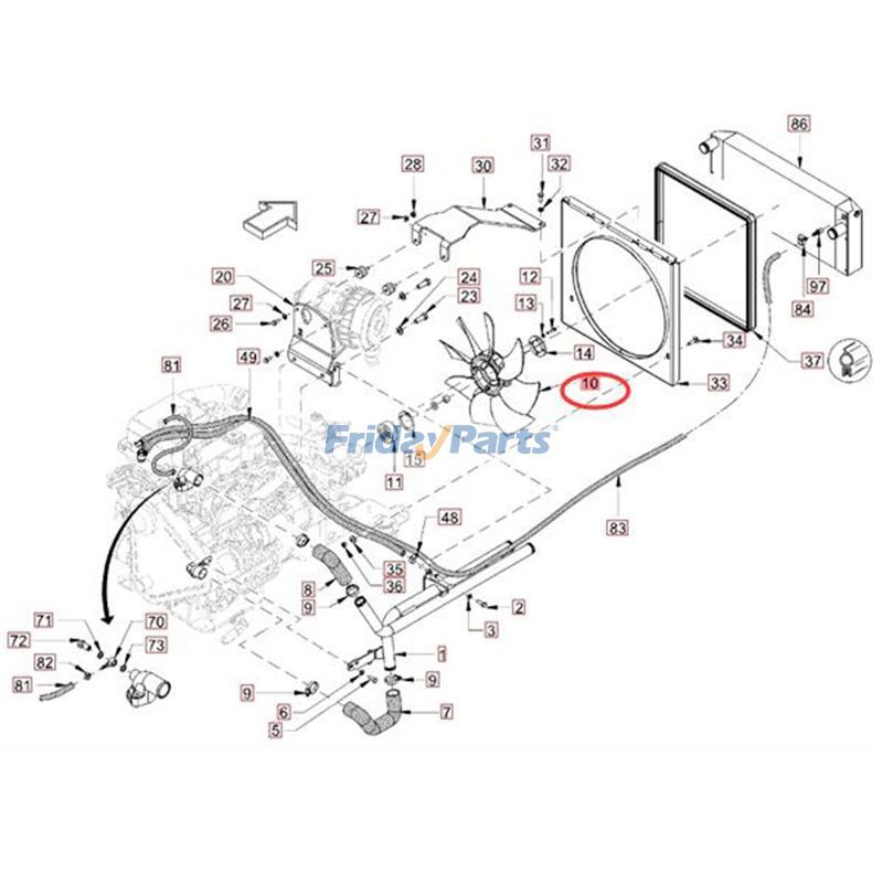 Ventilateur HAMM Wirtgen 2340916 2059660 pour rouleau tandem HD10/12 HD10VV HD12VV