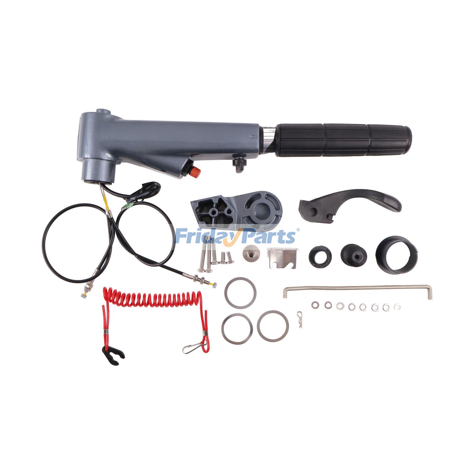 Conjunto de dirección con manija 6AH-W0084 para motores marinos fueraborda Yamaha de 4 tiempos F15 F20 de 15 HP y 20 HP de FridayParts