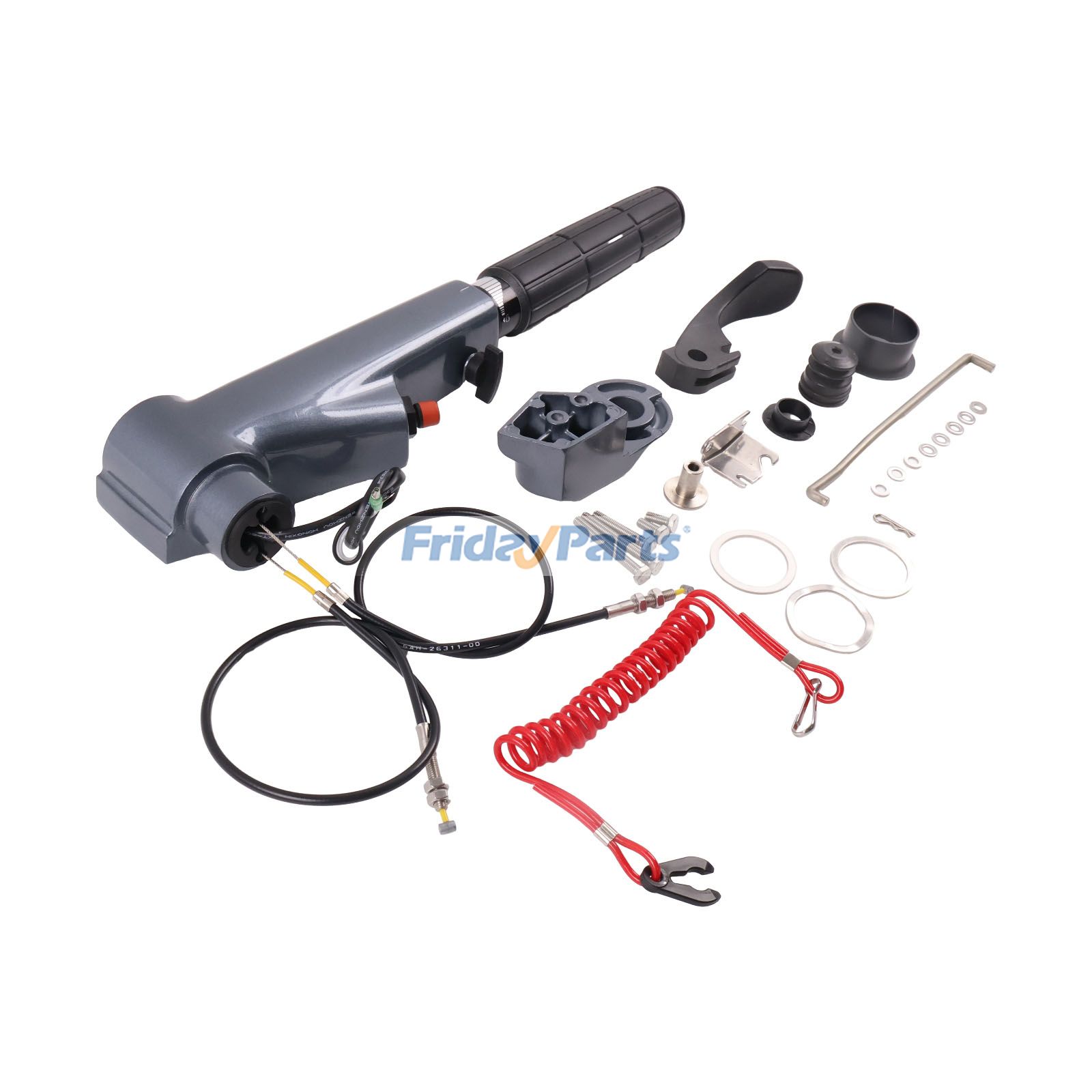 Conjunto de dirección con manija 6AH-W0084 para motores marinos fueraborda Yamaha de 4 tiempos F15 F20 de 15 HP y 20 HP