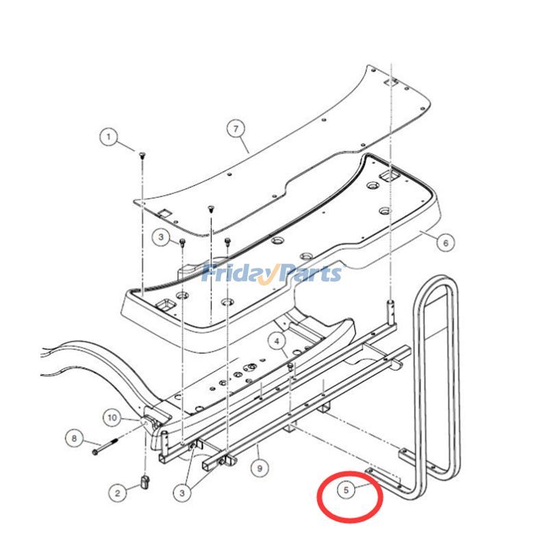Handrail Weldment Rear Seat for Club Car for Golf Cart
