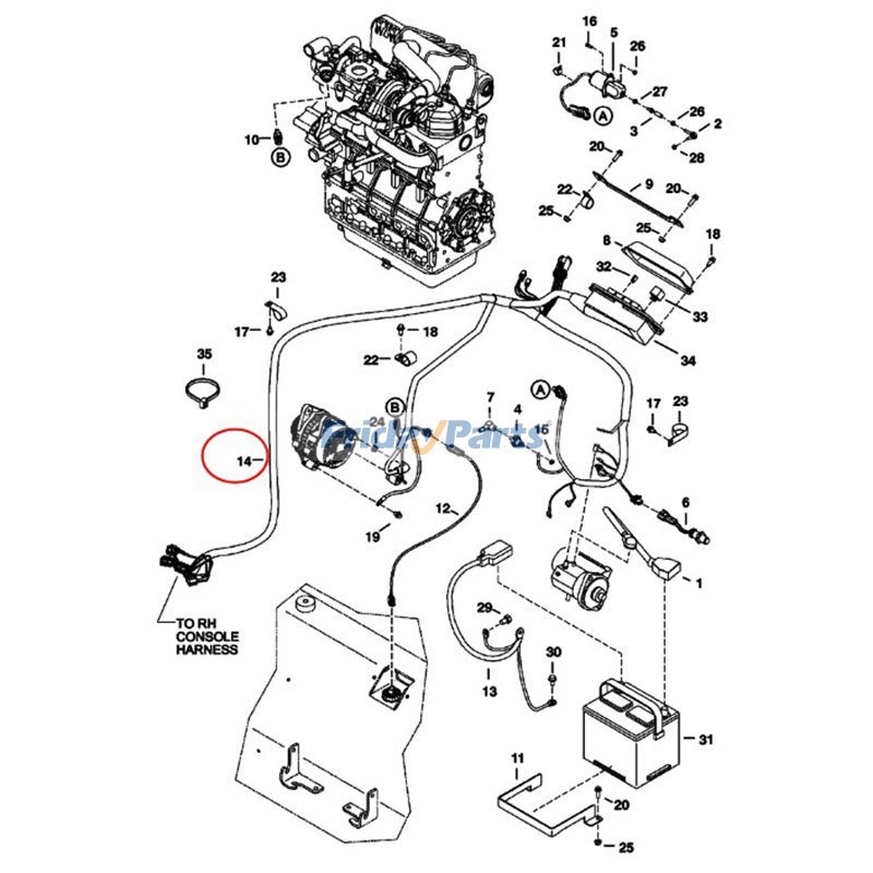Arnés 6810449 para excavadora Bobcat 341 337 Para BOBCAT