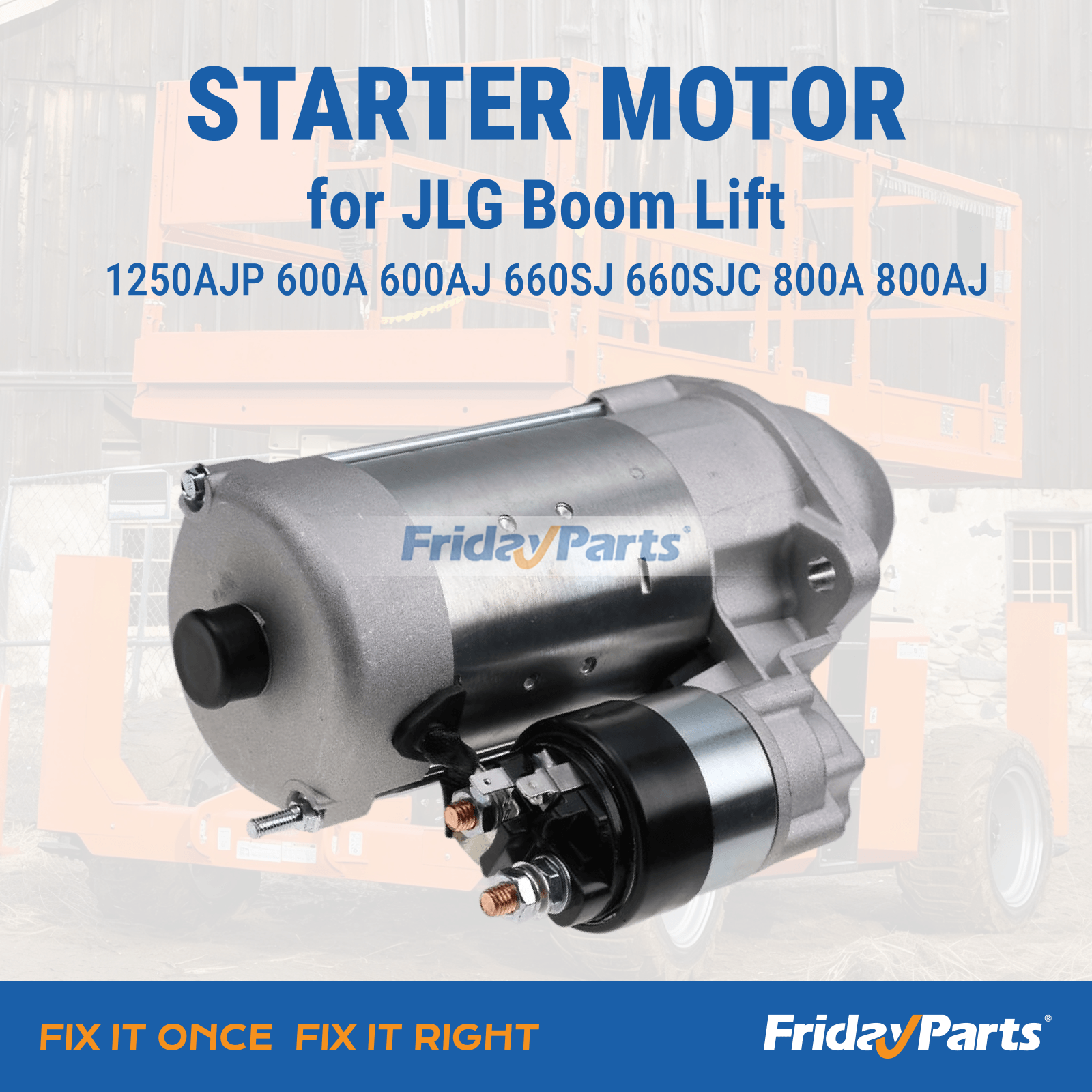Motor de arranque 7020479 para elevador de pluma JLG 1250AJP 600A 600AJ 660SJ 660SJC 800A 800AJ para Plataformas de trabajo aéreas Para JLG FridayParts