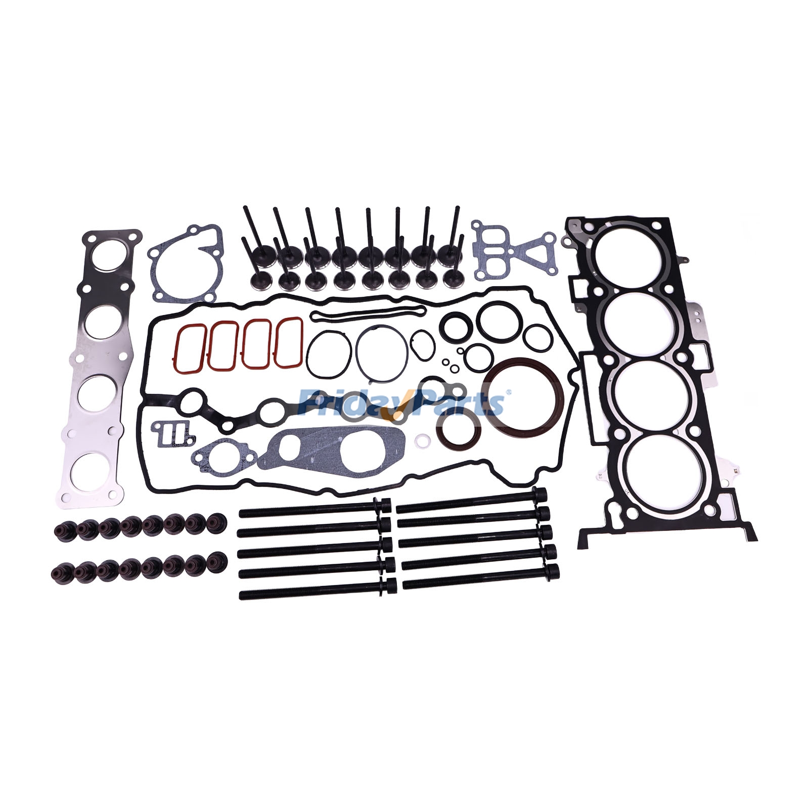 Head Gasket Set W/Bolts & Intake Exhaust Valves ES72465 GS33547 for Hyundai Kia 2.4L