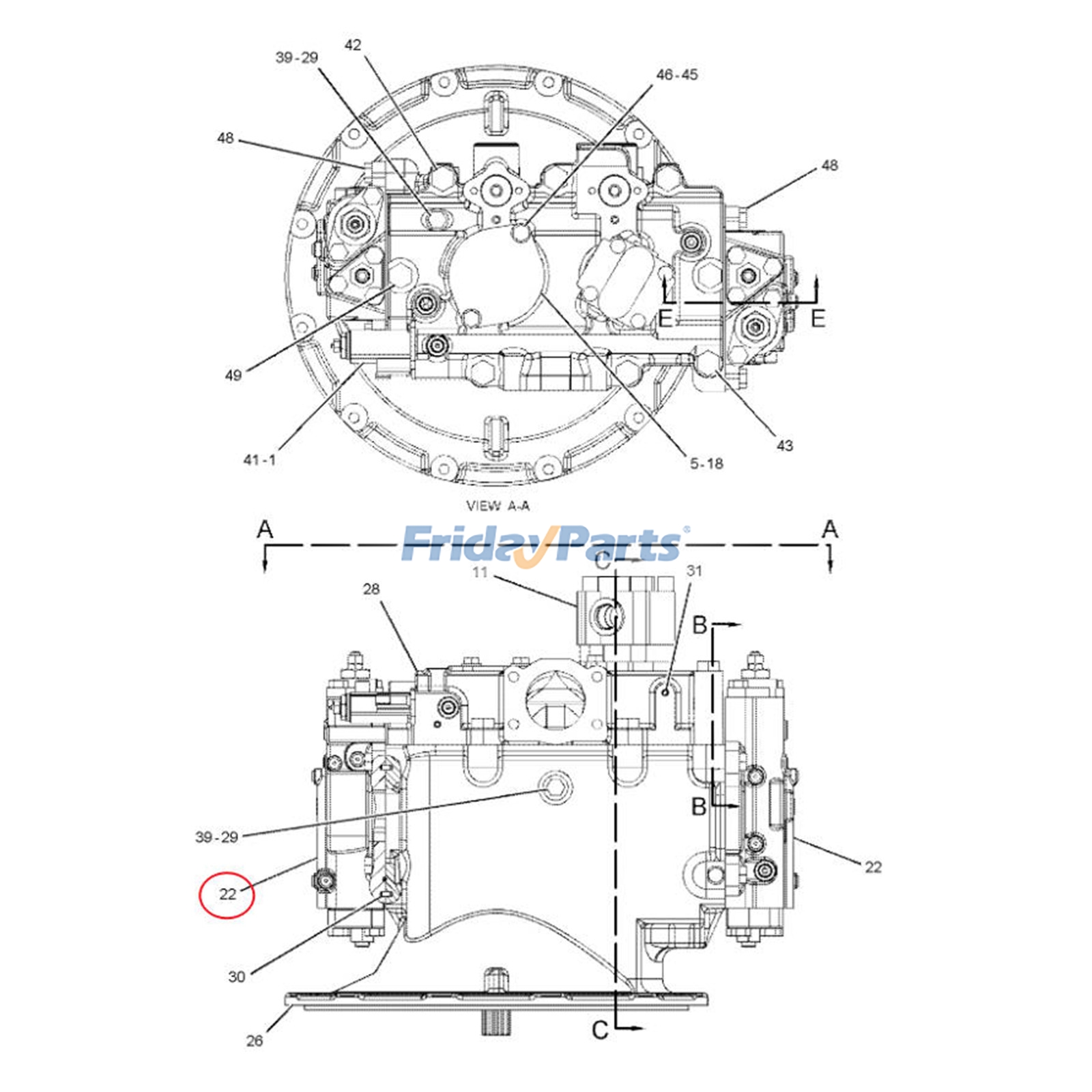 Pompe de têtepour Moteur,Pelle