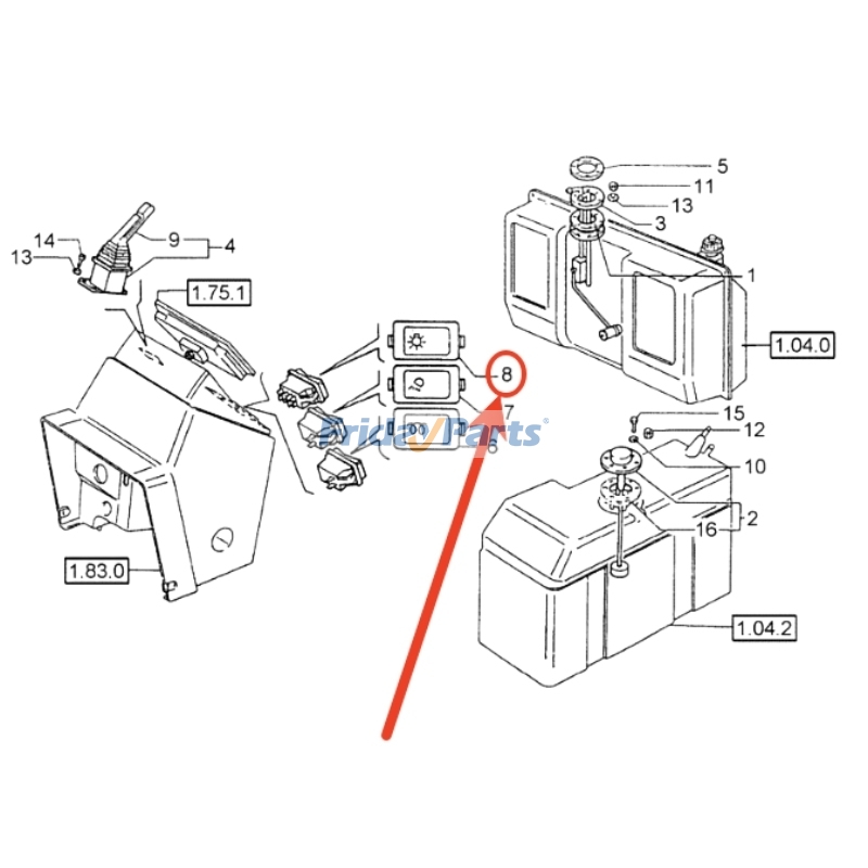 Interruptor de faros 5176284 5126126 para tractor New Holland 100S 110S DT Fiat 100-90 160-90 180-90 82-93 85-90 Para Ford,Para New Holland,Para Fiat