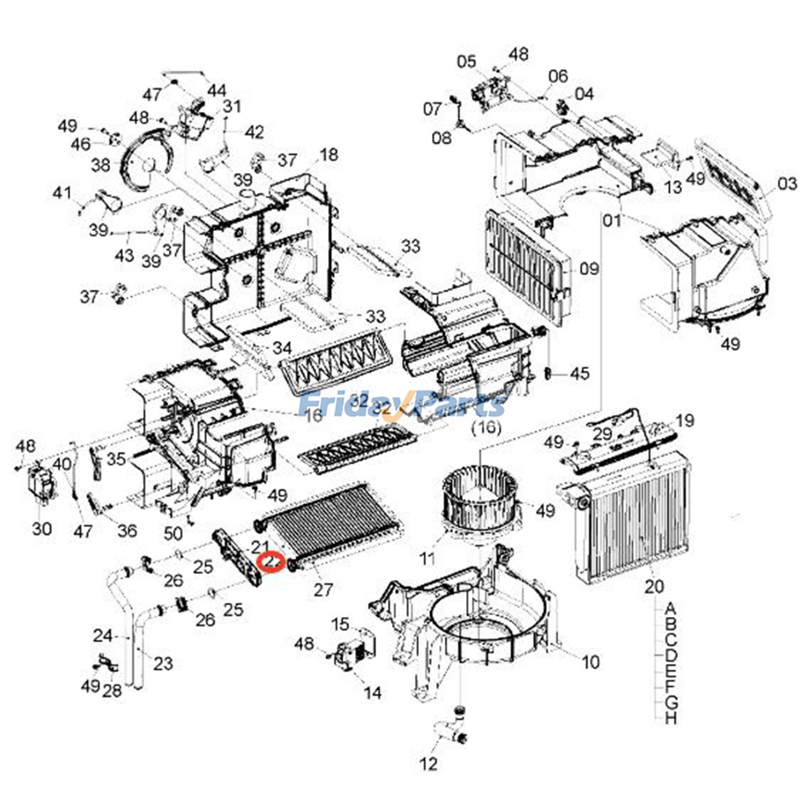 Heater Core for Excavator