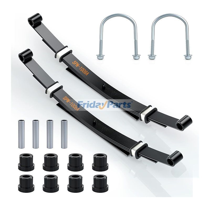 Kit de ressorts arrière robustes à 4 lames avec bagues, manchons et boulons en U (1011149 et 1012618) pour Club Car DS à partir de 1982, essence et électrique