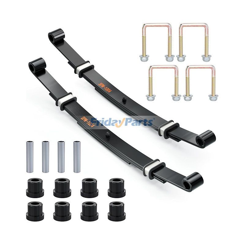 Kit de ressorts arrière robustes à 3 lames avec bagues, manchons et boulons en U pour voiturette de golf EZ-GO TXT Medalist à partir de 1994 et MPT 800