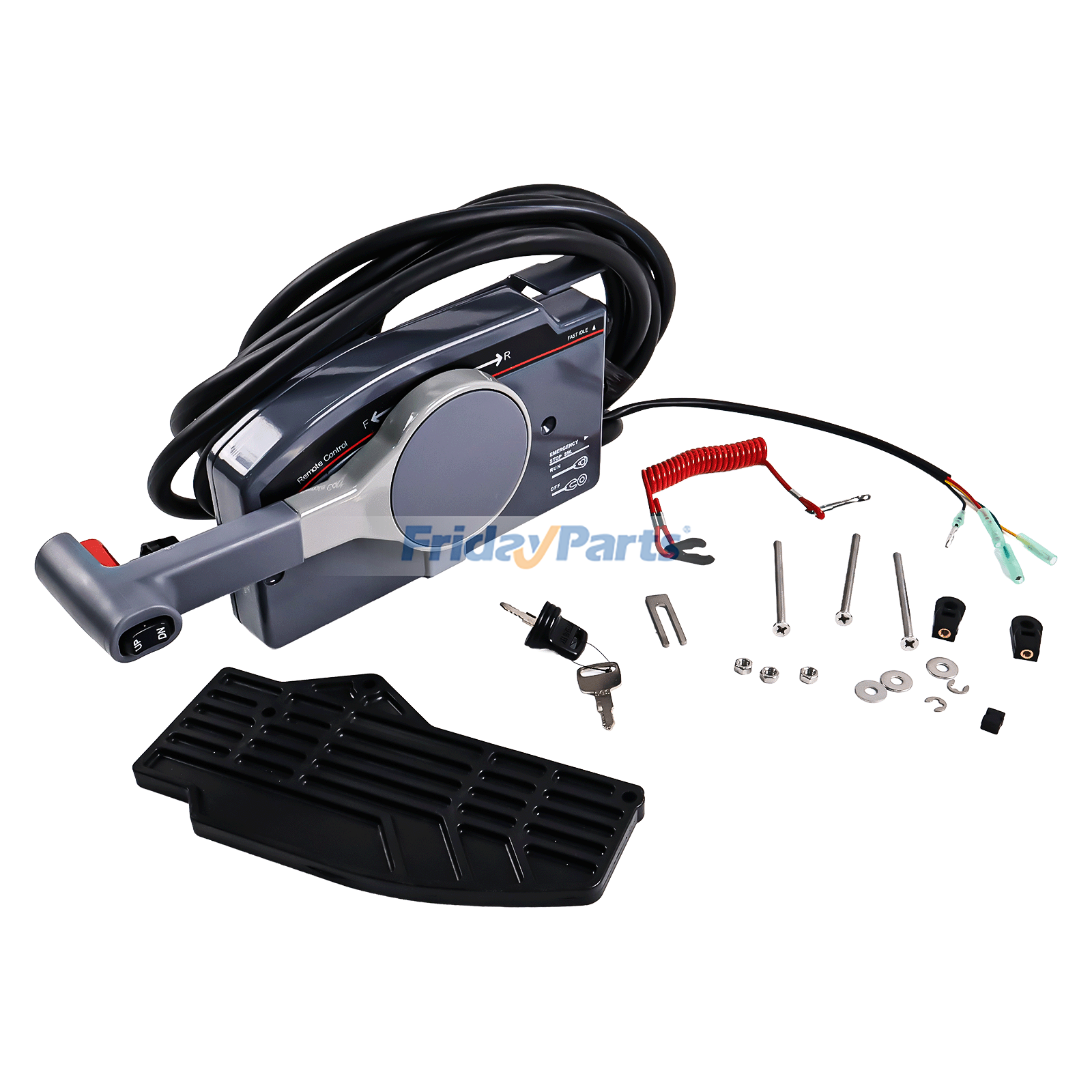 10 Pin Push Throttle Remote Control Box 703 Outboard Side Mount Cable compatible with Engine,Marine