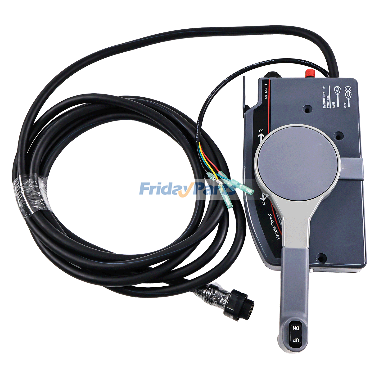 FridayParts 10 Pin Push Throttle Remote Control Box 703 Outboard Side Mount Cable