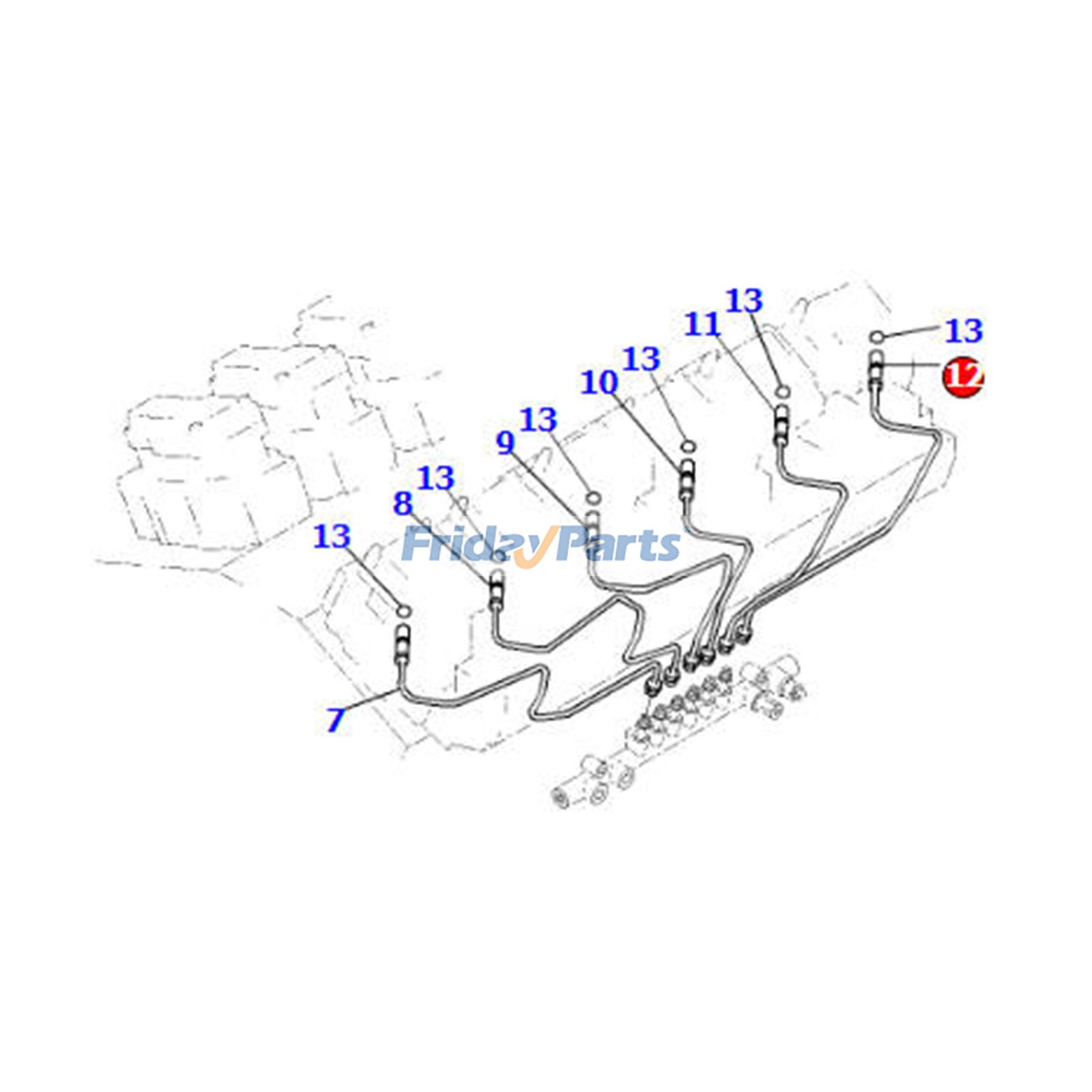 Tubo de inyección de combustible de alta presión 6219-71-4260 para motor Komatsu SAA12V140E, camión HD785-7 Para KOMATSU