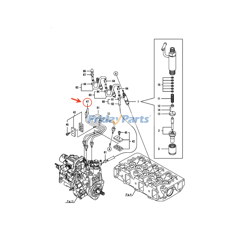 High Pressure Injection Pipe for Engine