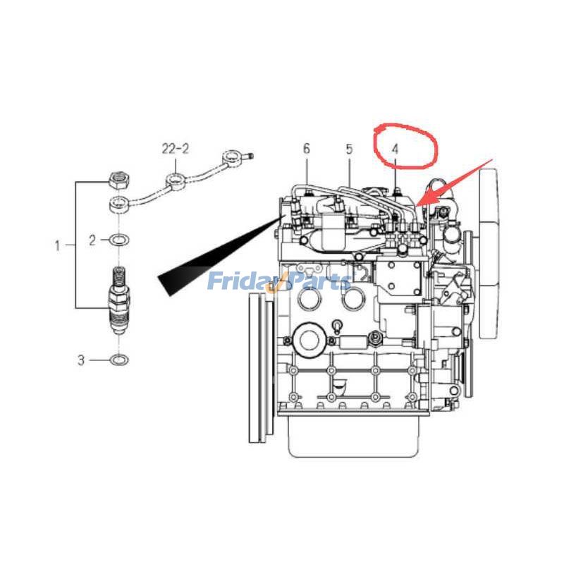 Tuyau d'huile haute pression 6215-411-126-10pour Moteur,Tondeuse,Tracteur