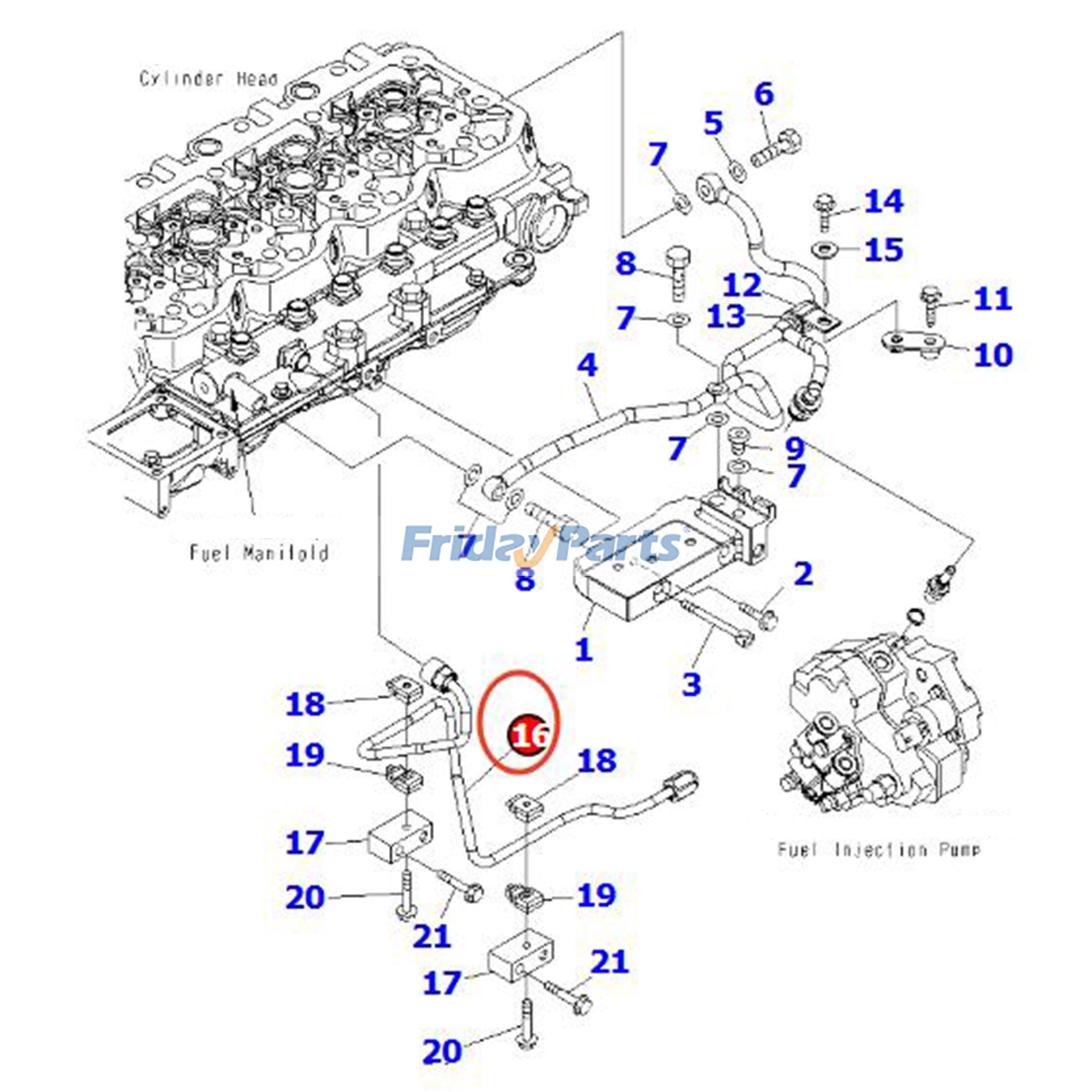 Tubo de óleo de alta pressão 6754-71-5130 para motor Komatsu SAA6D107E-1, escavadeira PC200LC-8, PC220LL-8 e carregadeira WA250-6. para Motor,Escavadora ,Carregadora 