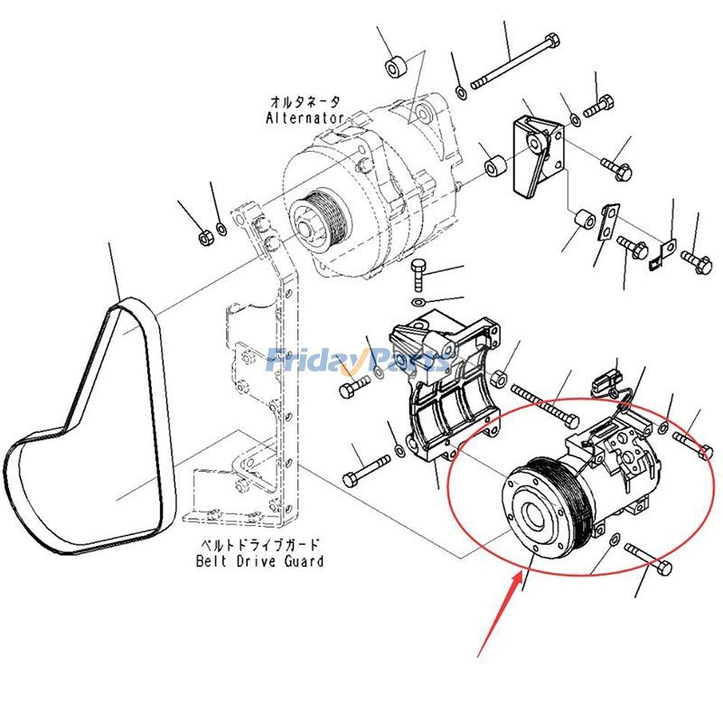 FridayParts 10S15C A/C Compressor SAA6D140E-6 SAA6D170E-5