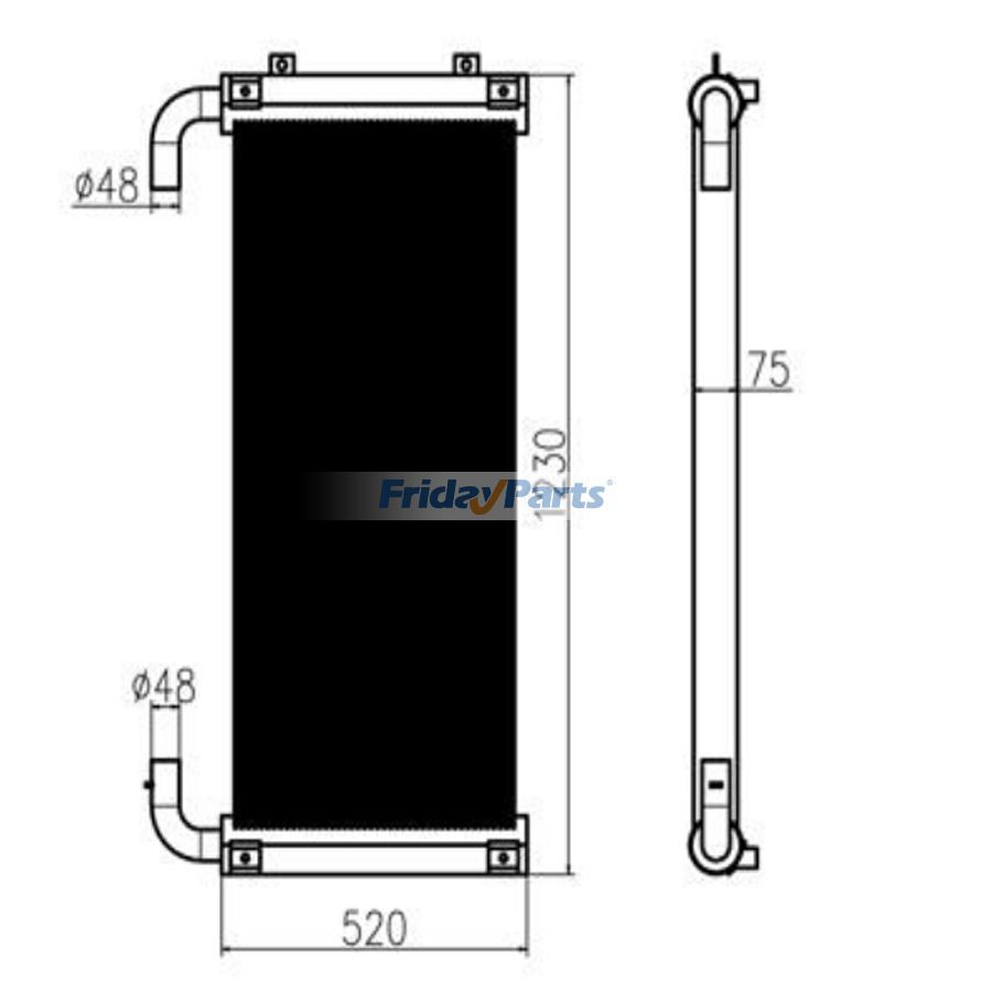 Refroidisseur d'huile hydraulique pour moteur Hitachi Excavator ZX360-3 Isuzu 6HK1