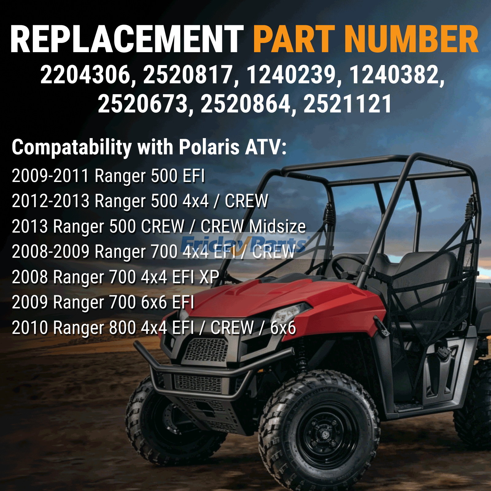 Conjunto de bomba de combustível 2204306 2520817 para Polaris Ranger 500 700 800 para ATV/UTV