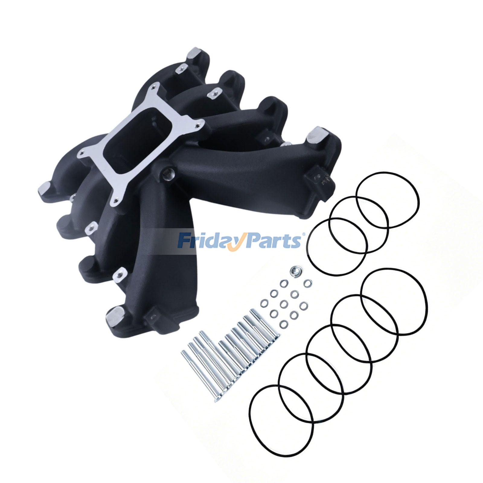 Colector de admisión de carburador de plano único Holley 300-132BK para motores GM LS1 LS2 LS6 de FridayParts