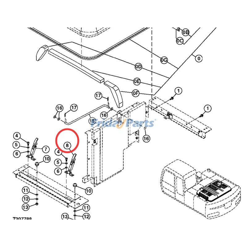 Hood Latch 4429044 for Hitachi Excavator IZX200 ZX250K-3 ZX330-5F ZX360W-3
