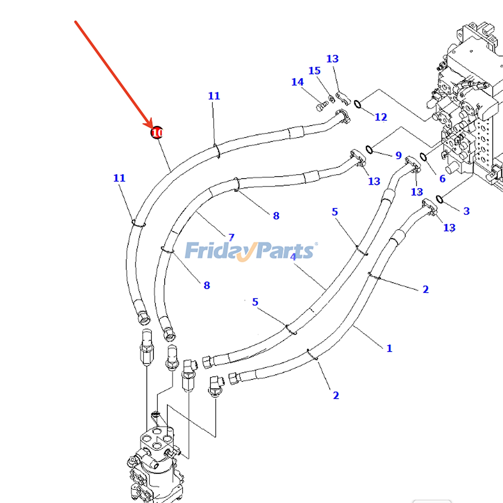Manguera 207-62-71460 207-62-71461 para excavadora Komsatsu PC300-7 PC300-8 PC300LC-8 PC340LC-7K-E0 PC350-7 PC350-8M0 PC350LC-7 PC350LC-8 Para KOMATSU