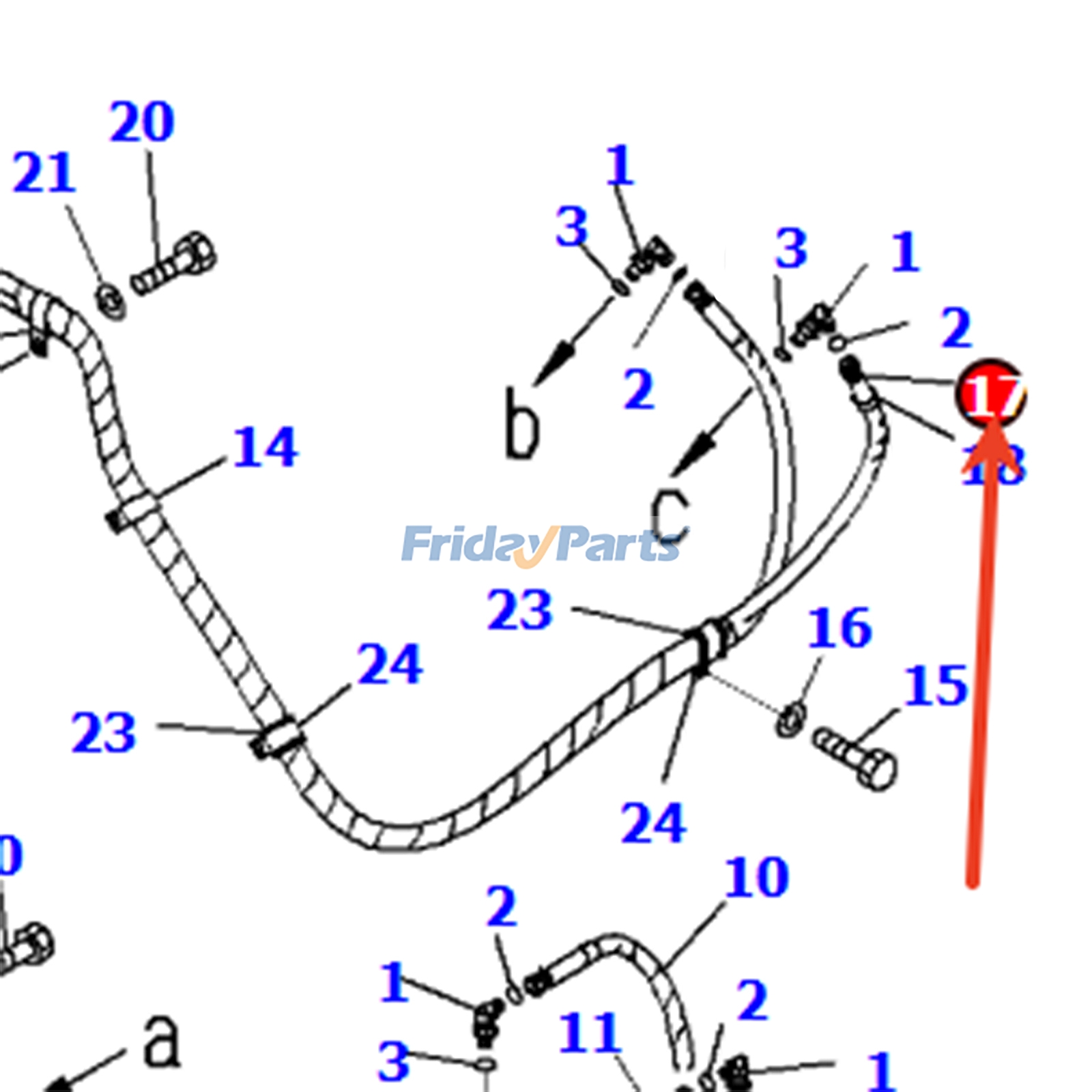 Manguera 208-62-73830 para excavadora Komatsu PC400LC-8R, PC450-8, PC400-8 y PC400LCSE-8R. Para KOMATSU