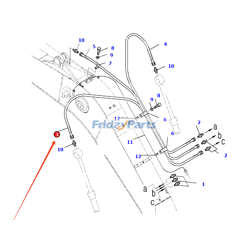 Manguera 20Y-70-31330 para excavadora Komatsu PC200-7, PC200-8, PC200-8M0, PC200LC-7, PC200LC-8, PC210-8K, PC210-10, PC210-10M0, PC210LC-10 y PC210LC-11. Para KOMATSU