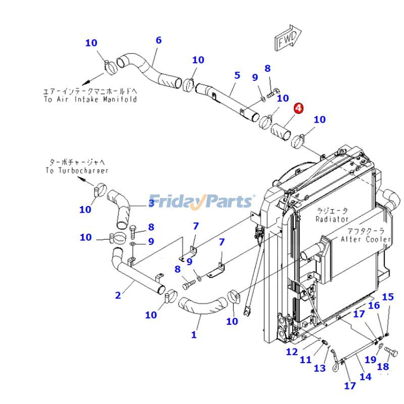 Hose 6D102E PC270-7 PW130-7K for Excavator