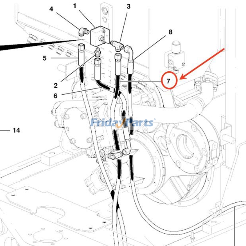 Hose Assembly for Motor Grader