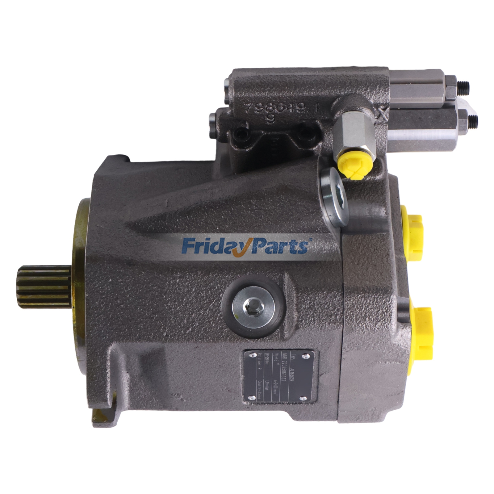 Pompe hydraulique à pistons axiaux R902445445 AL166639 pour tracteurs John Deere 1654, 1854, 2054, 2104, 6170M, 6170R, 6175R, 6190R, 6195R, 7130, 7230, 7330, 7425 et 7530