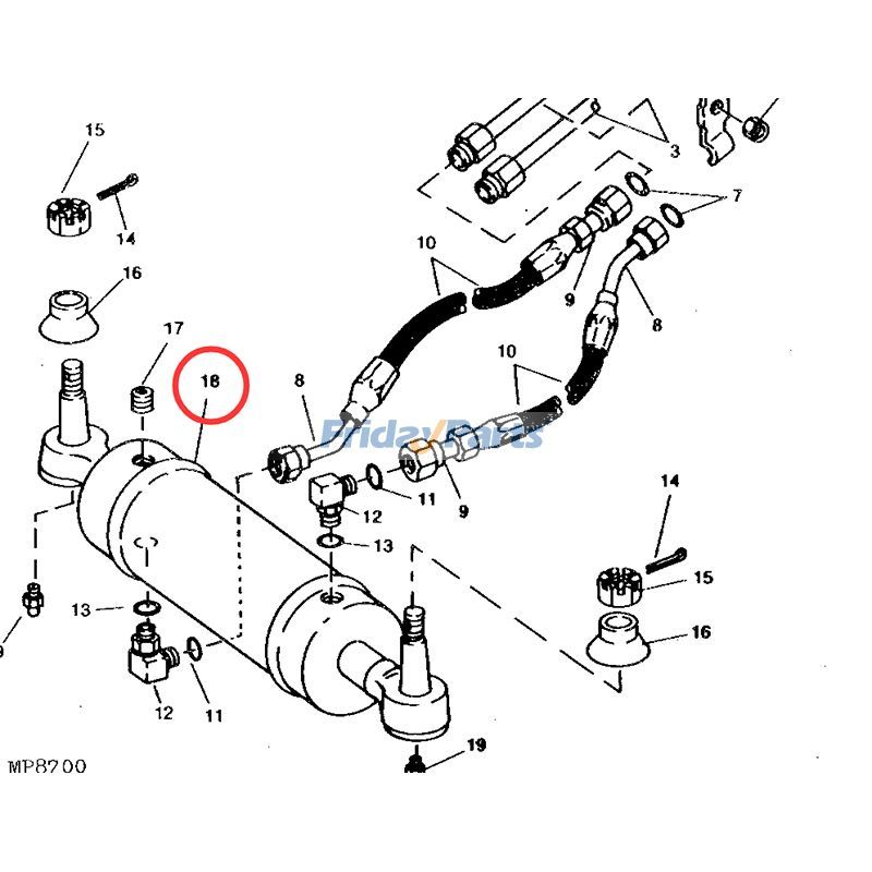 Hydraulic Cylinder For JOHN DEERE Tractor
