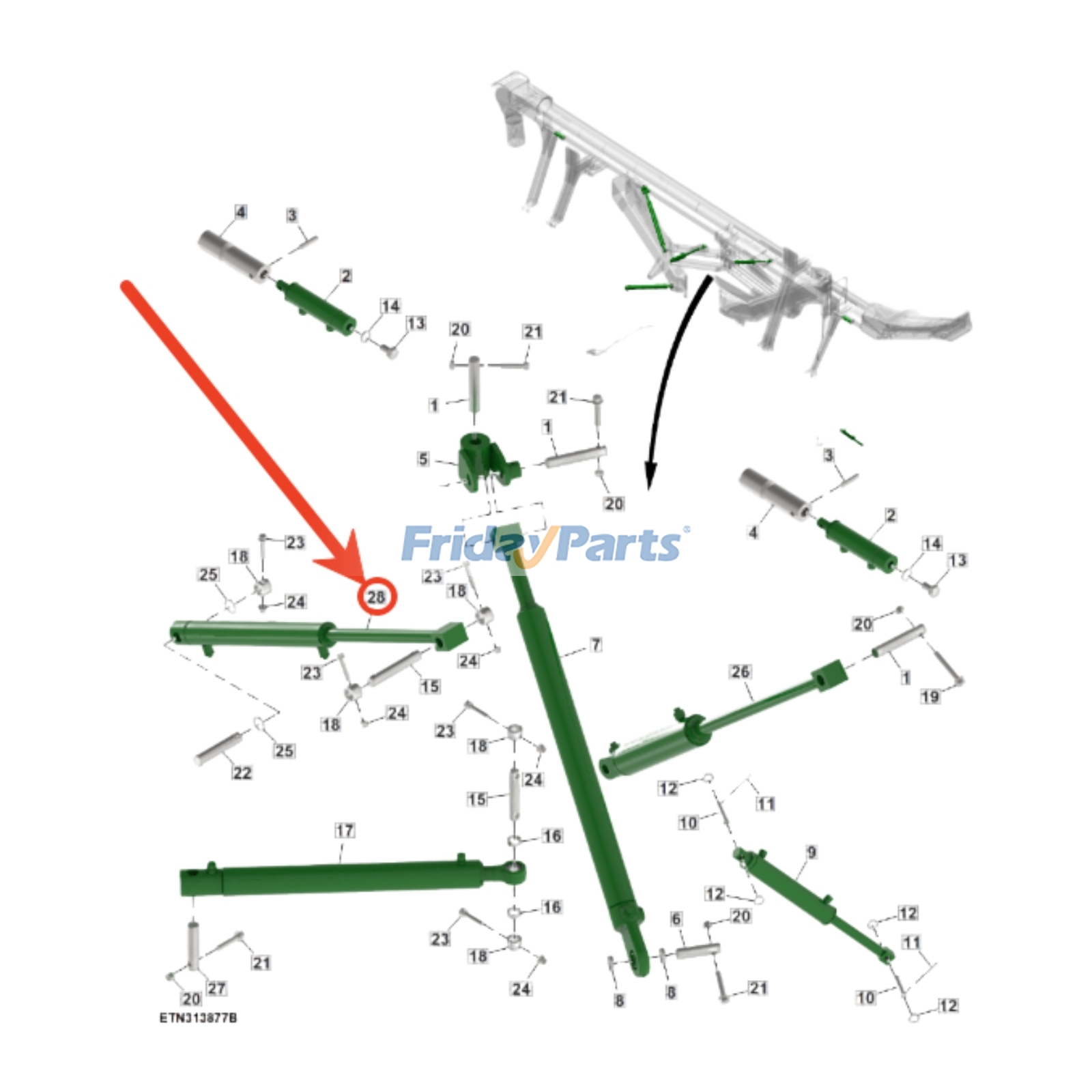 Hydraulic Cylinder Bore Seal Kit For JOHN DEERE Engine,Harvester,Loader,Off-Road Truck