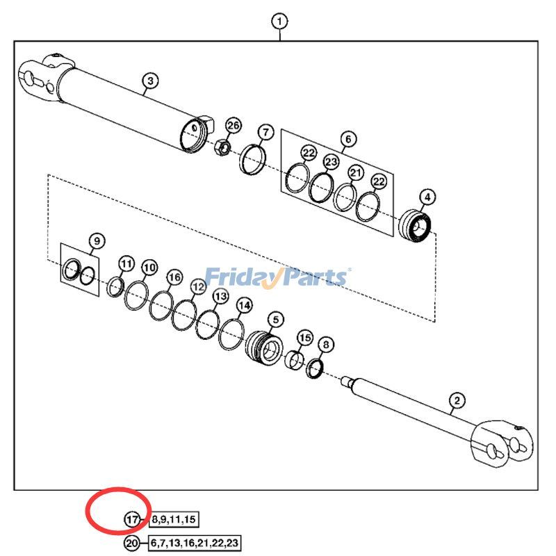  Hydraulic Cylinder Kit For JOHN DEERE