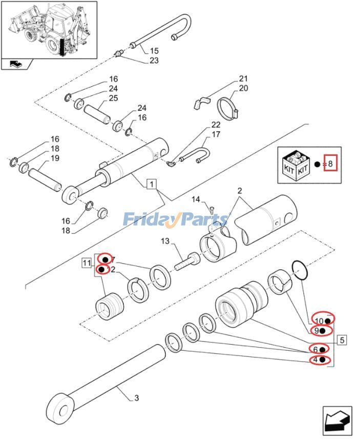 Hydraulic Cylinder Seal Repair Kit for Loader