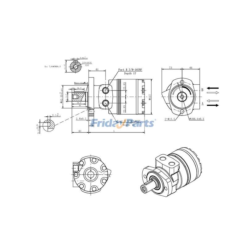 Hydraulic Drive Motor for Excavator,Harvester,Mower