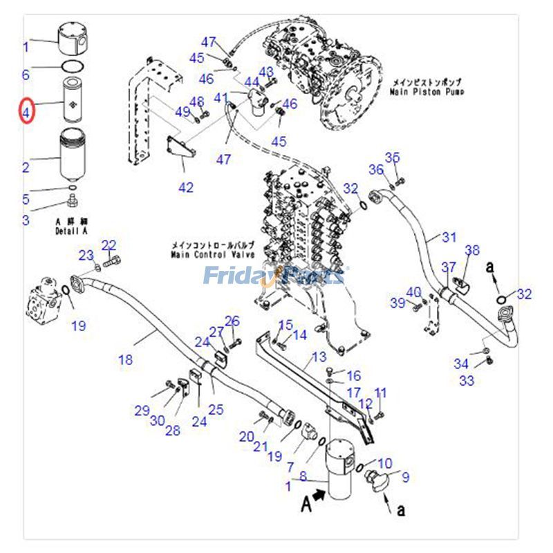 Hydraulikfilter 20Y-970-1820 20Y-62-K5890 für Komatsu PC130F-7 PC160LC-7 PC200-6 PC200-8 PC220-8 PC230LC-6 PC250-6für Für KOMATSU