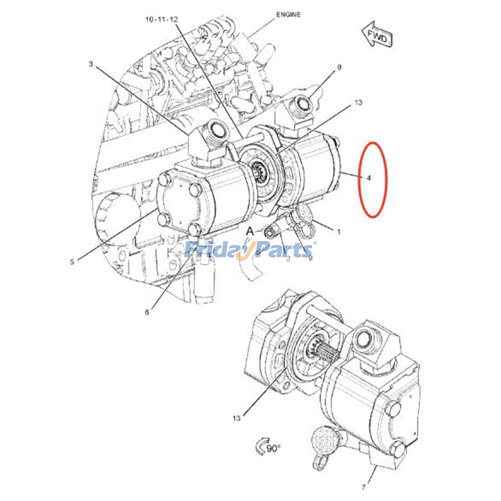 FridayParts Hydraulic Gear Pump