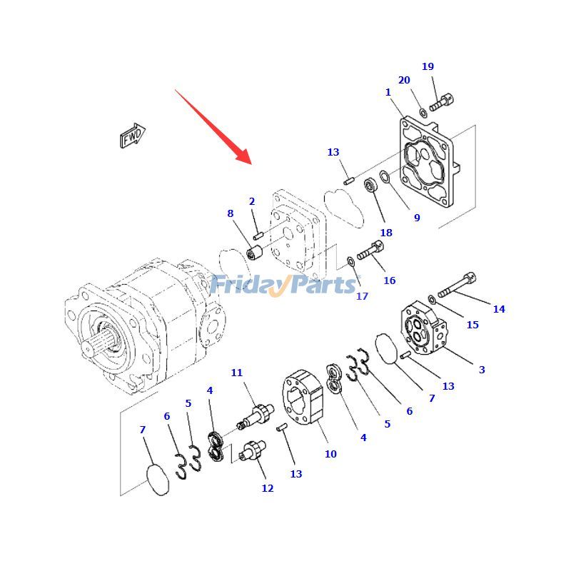 Hydraulic Gear Pump 705-95-05160 for Komatsu Dump Truck