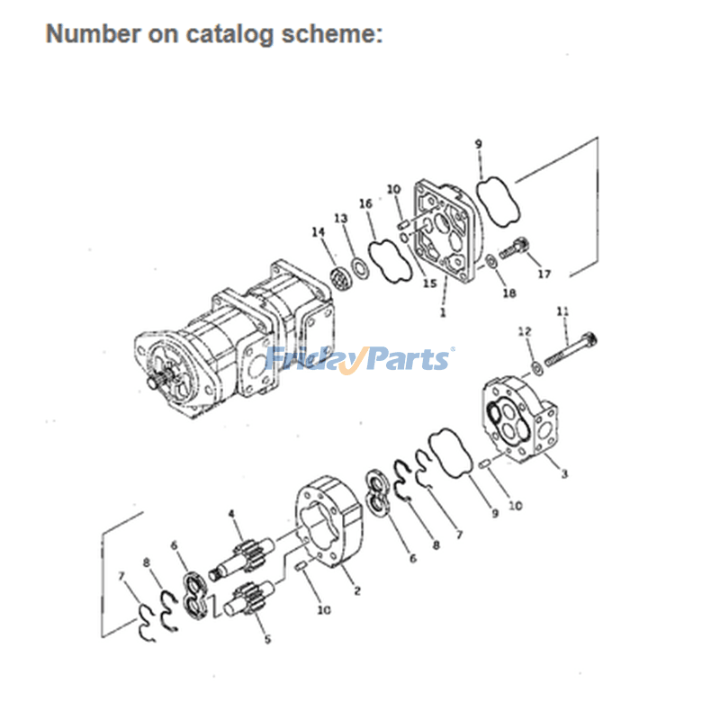 クレーン 油圧ギアポンプアセンブリ