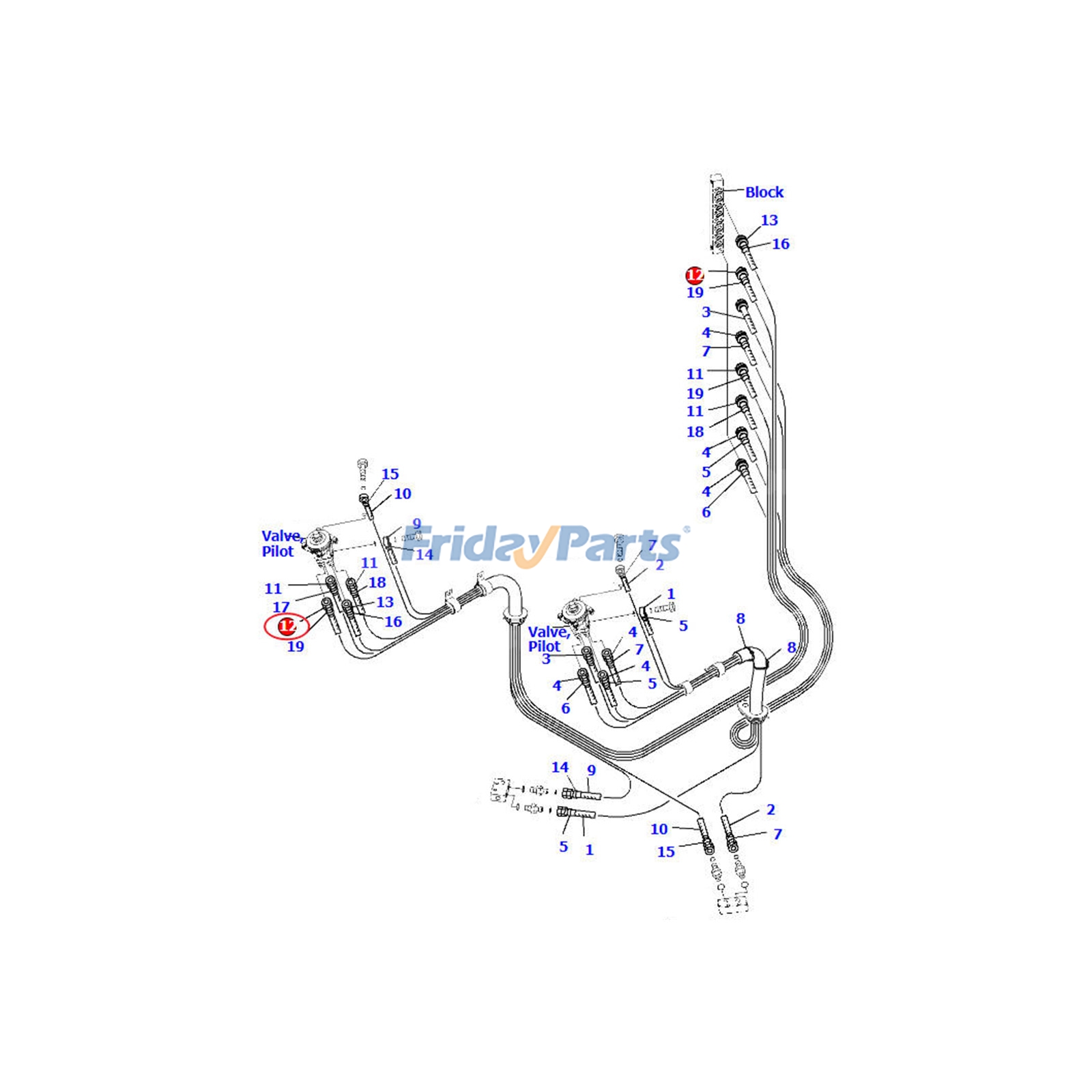 FridayParts Hydraulikschlauch