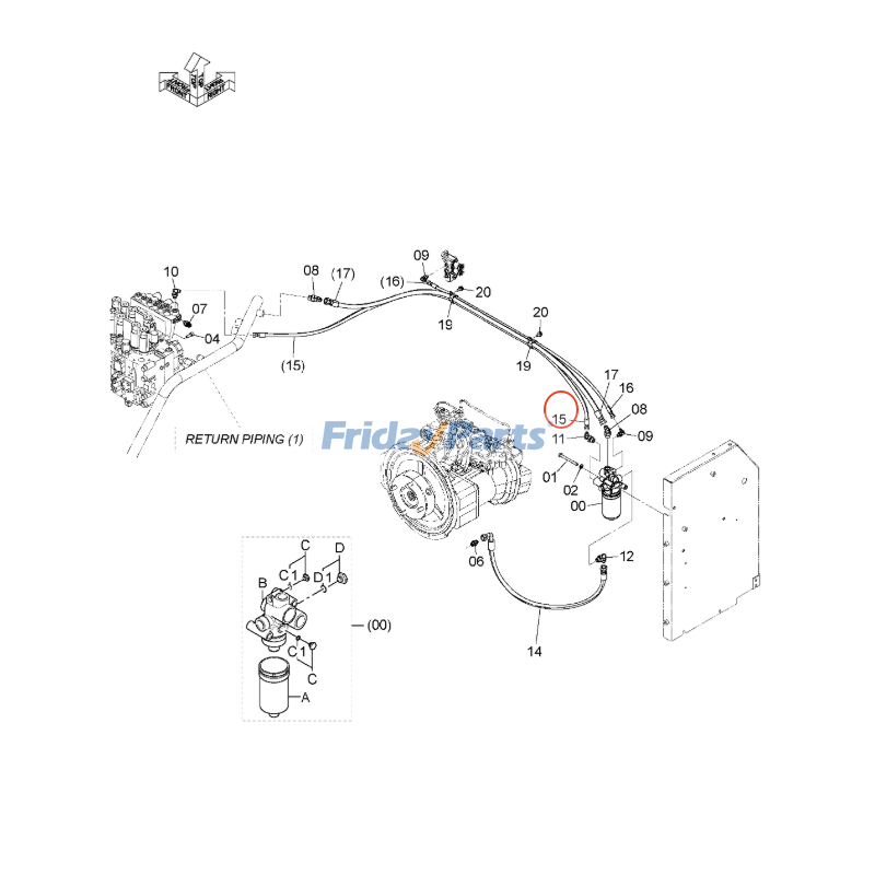 FridayParts Hydraulikschlauch