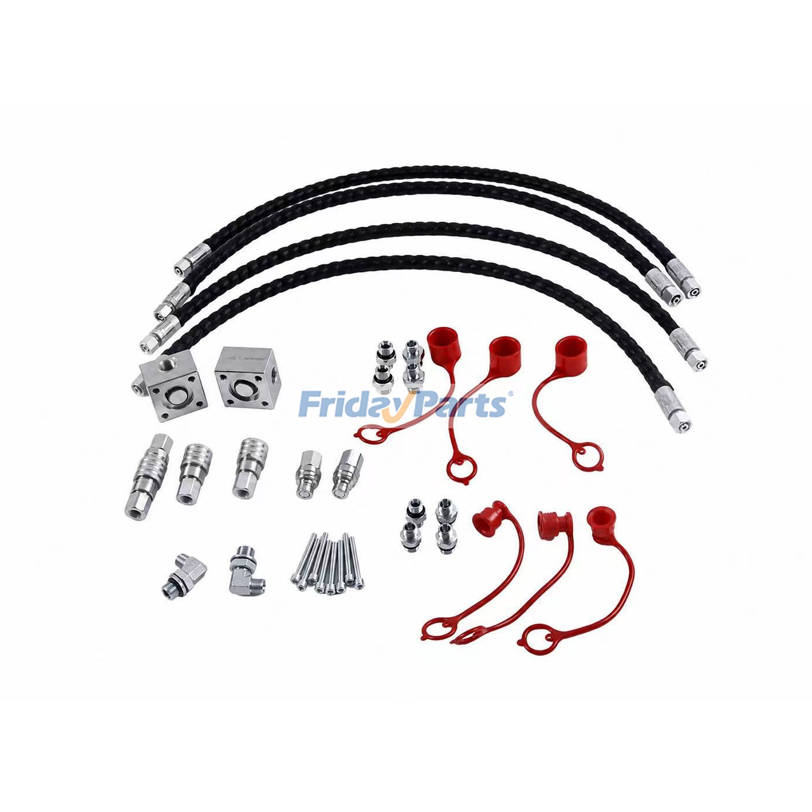 Hydraulic Hose Tee Valve Quick Connector compatible with Excavator