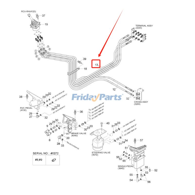 FridayParts 1 Stück Hydraulikschlauch R210LC-7 R220LC-7