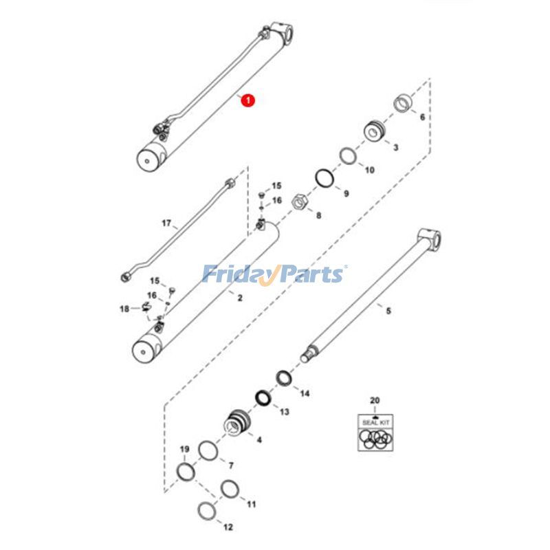 FridayParts Hydraulischer Hubzylinder für Kompaktlader