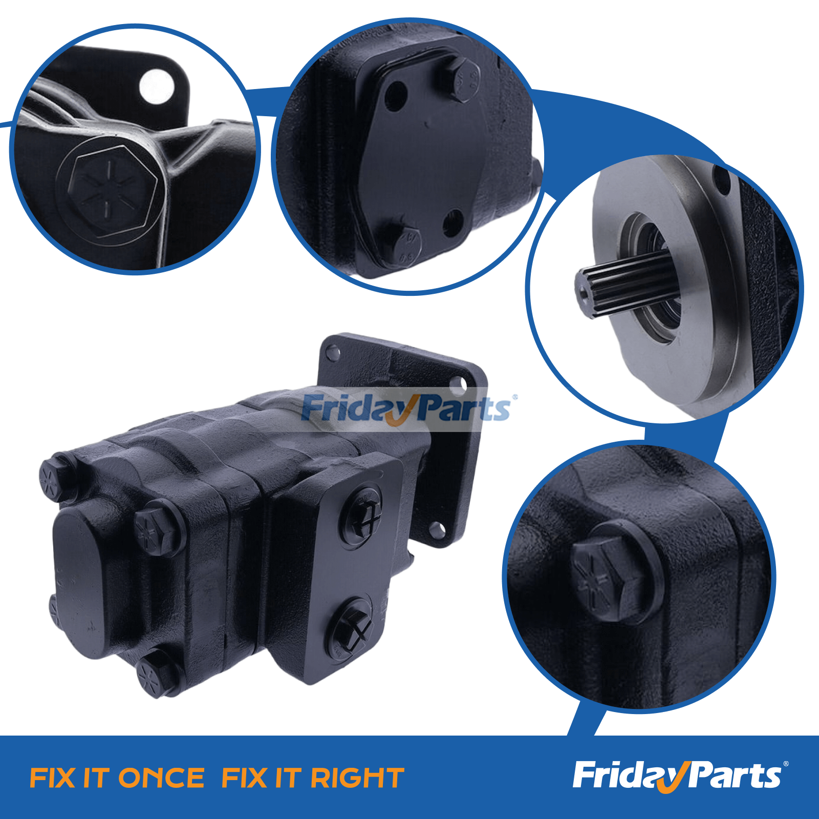Aftermarket hydraulic pump for CASE 580SK with direct replacement fit